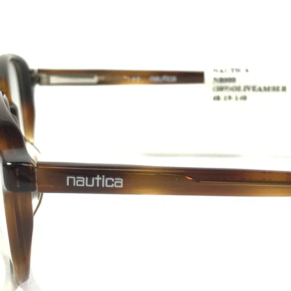 Nautica Eyeglasses Frames N8000 207 Brown Tortoise Round Oval Full Rim 48-19-140